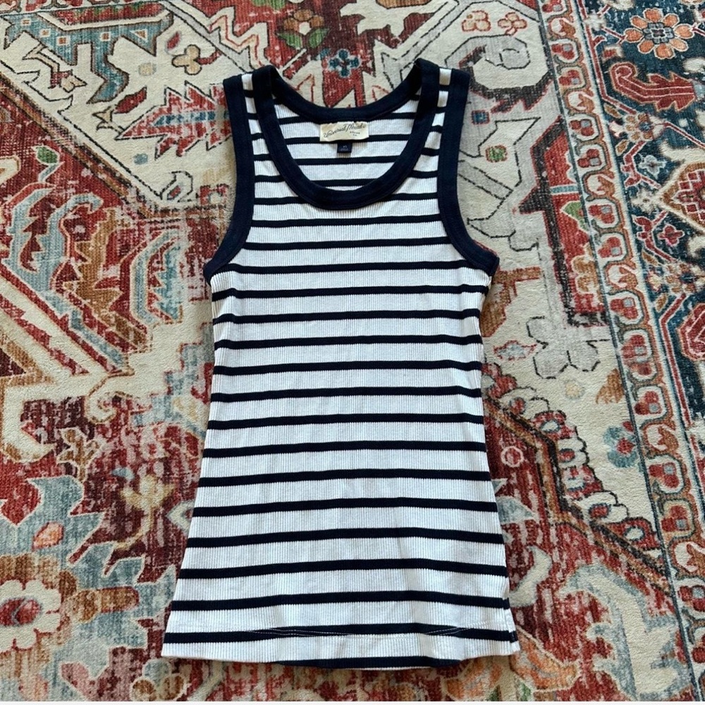 Universal Thread Navy and White Striped Tank Top